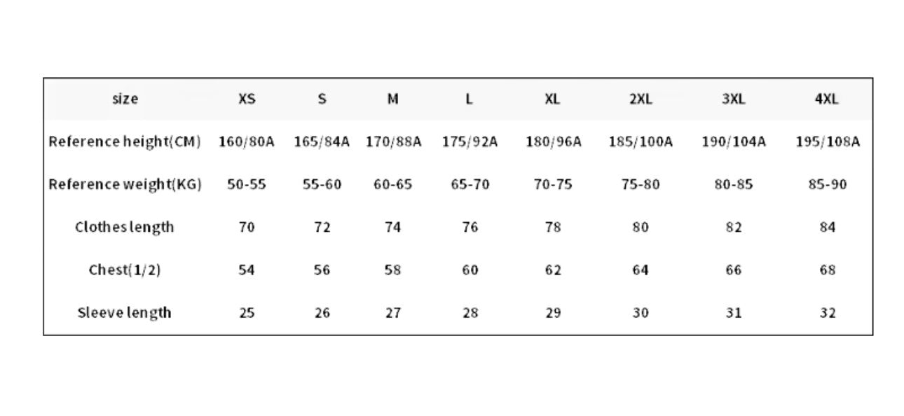 SIZE CHART